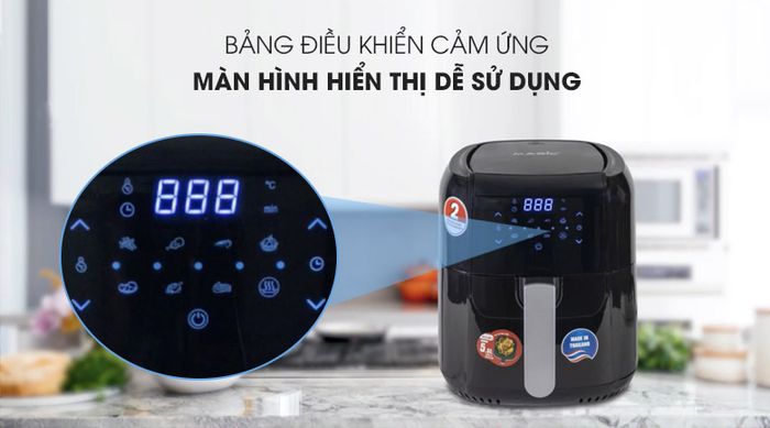 Bảng điều khiển dễ dùng - Nồi chiên không dầu Magic Eco AC-102 5.5 lít
