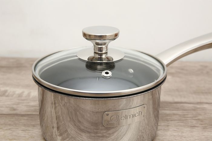 Nắp kính - Bộ 2 cái chảo quánh inox 3 đáy 14cm Elmich Trimax Baby EL-3794