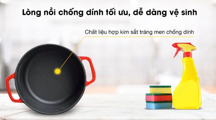Lòng nồi - Nồi gang đúc 20 cm Rapido RK20-RD