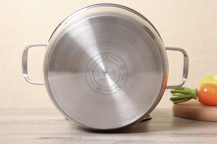 Bộ 2 nồi inox 5 đáy nắp kính Sunhouse SHG2502M-6