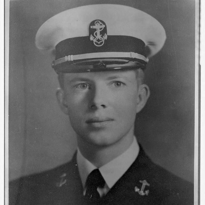Jimmy Carter as a young man dressed in uniform.