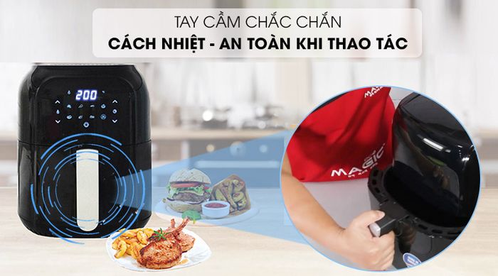 Tay cầm chắc chắn - Nồi chiên không dầu Magic Eco AC-102