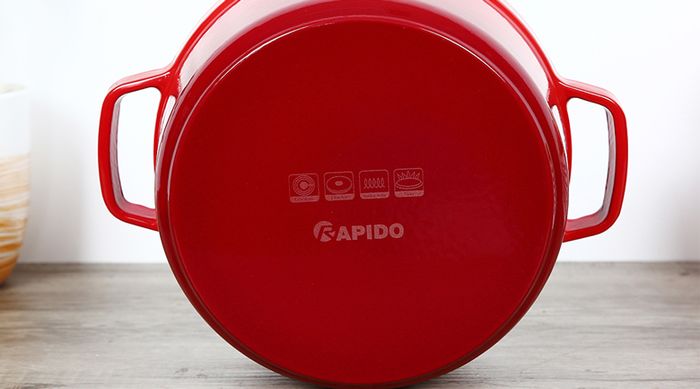 Đáy nồi - Nồi gang đúc 24cm Rapido RK24-RD