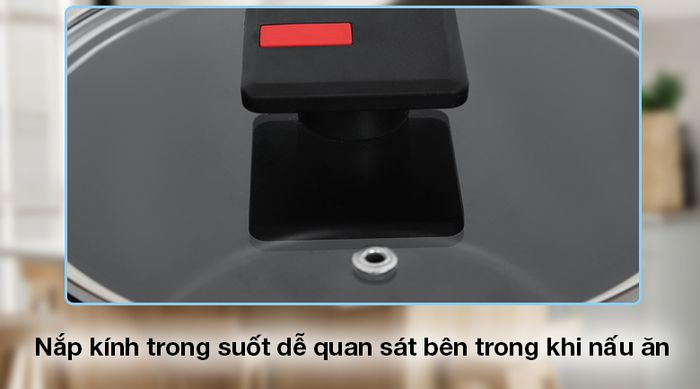 Nồi nhôm nắp kính 20cm Kims Cook NAB520 - Nồi có nắp kính cao cấp trong suốt