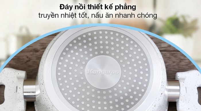Nồi nhôm chống dính đáy từ 20cm Kangaroo KG995S - Đáy nồi dạng phẳng