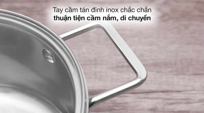 Bộ 3 cái nồi inox 3 đáy nắp kính Elmich Trimax XR EL-3843 - Tay cầm