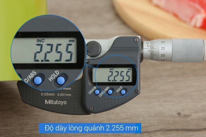 Độ dày quánh 2.255 mm - Quánh nhôm chống dính Sunhouse SMP151 16 cm Xanh lá