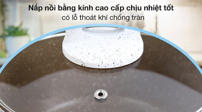 Nồi nhôm chống dính đáy từ 20cm Kangaroo KG995S - Nắp nồi bằng kính cao cấp