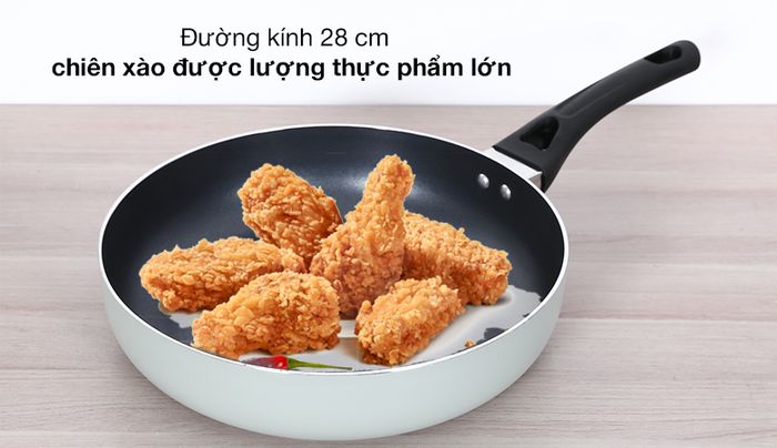 Đường kính - Chảo inox chống dính 2 đáy 28 cm Elmich Smartcook SM5708MN