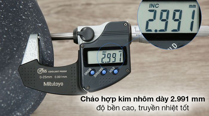 Chảo nhôm chống dính đáy từ 28 cm Tefal Cook Healthy G1340695 - Làm từ hợp kim nhôm dày 2.991 mm, truyền nhiệt mạnh mẽ, sử dụng bền chắc