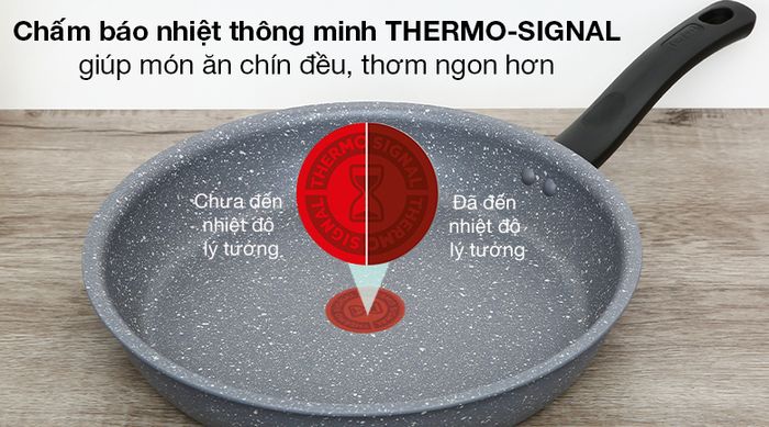 Chảo nhôm chống dính đáy từ 28 cm Tefal Cook Healthy G1340695 - Tích hợp chấm báo nhiệt thông minh THERMO-SIGNAL cho bạn nhận biết thời điểm chảo sẵn sàng