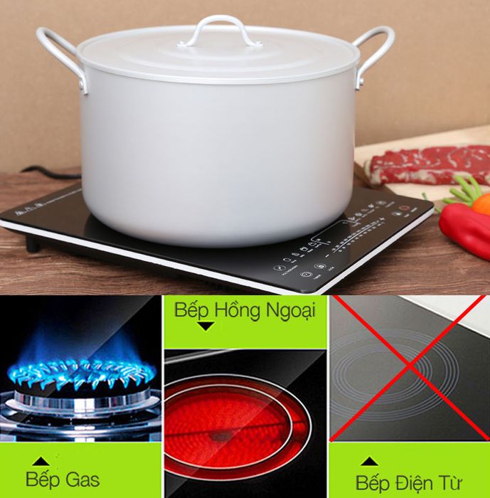 Nồi không dùng được bếp từ - Nồi nhôm oxy hoá mềm 28 cm Supor HT08008-8