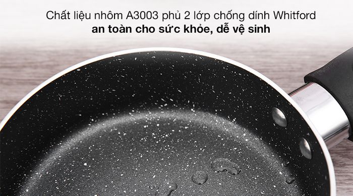 Chất liệu - Bộ chảo quánh nhôm nắp kính 14cm Delites BE011-14