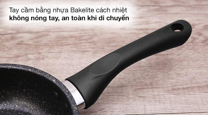 Tay cầm - Chảo inox 5 đáy chống dính 16cm Sunhouse IN16M4