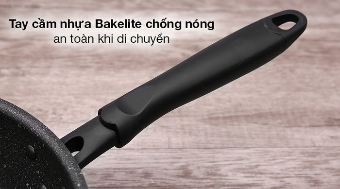 Chảo nhôm sâu chống dính đáy từ 26cm Sunhouse SHS26MRD - Tay cầm nhựa Bakelite chống nóng, an toàn khi di chuyển