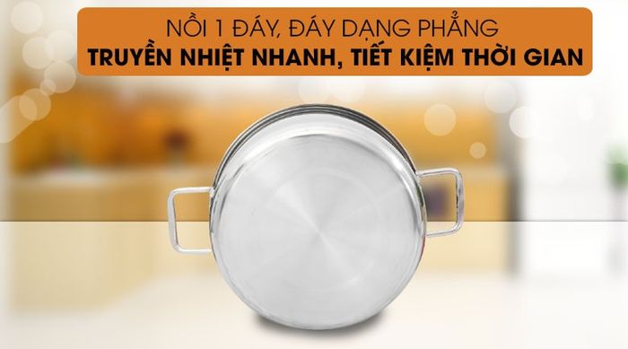 Đáy nồi - Nồi inox 1 đáy nắp inox HT Cook N24-1DHT 24cm