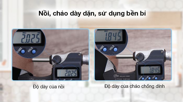 Bộ nồi chảo nhôm chống dính nắp kính Delites BE010-20-26 - Nồi có độ dày 2.025 mm, chảo dày 1.845 mm sử dụng bền, chống biến dạng, ăn mòn