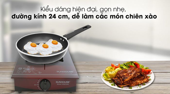 Chảo nhôm chống dính 24cm Elmich Nero EL-3772 - Kiểu dáng hiện đại theo phong cách Châu Âu
