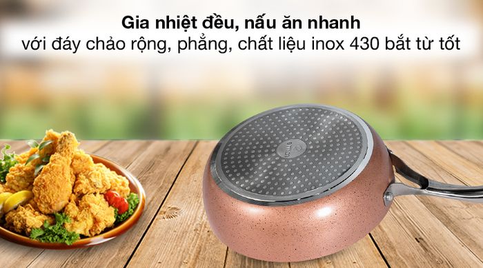 Chiên xào ngon - Chảo nhôm sâu chống dính đáy từ 20 cm Elmich EL-5740MN