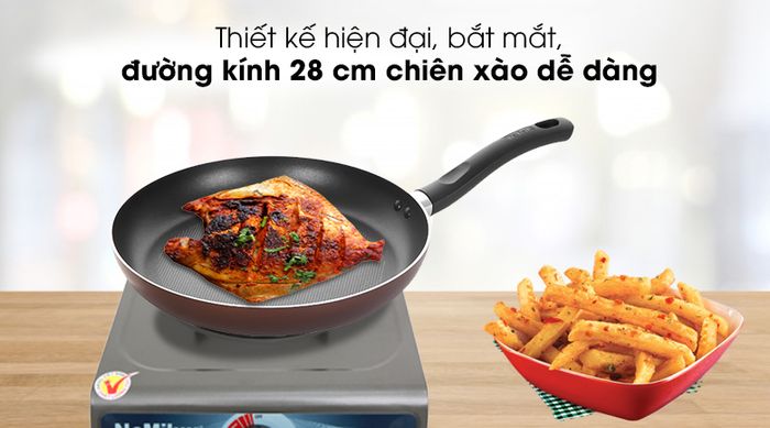 Chảo nhôm chống dính đáy từ 28cm TEFAL G1430605 - Thiết kế thanh lịch, bắt mắt