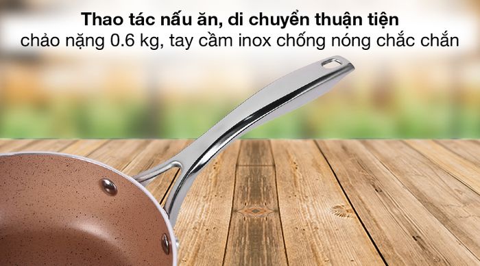 Cán chống nóng - Chảo nhôm sâu chống dính đáy từ 20 cm Elmich EL-5740MN