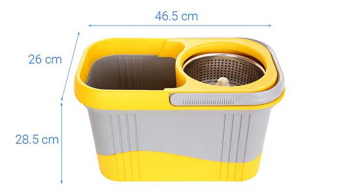 Thùng vắt với chất liệu nhựa PP cao cấp, có độ bền cao, chịu được va đập tốt, hạn chế nứt, vỡ - Bộ lau nhà Hommy MH-HomePlus X2.