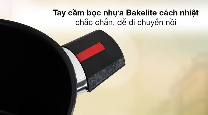 Tay cầm cách nhiệt - Nồi nhôm nắp kính 24cm Kims Cook SB524