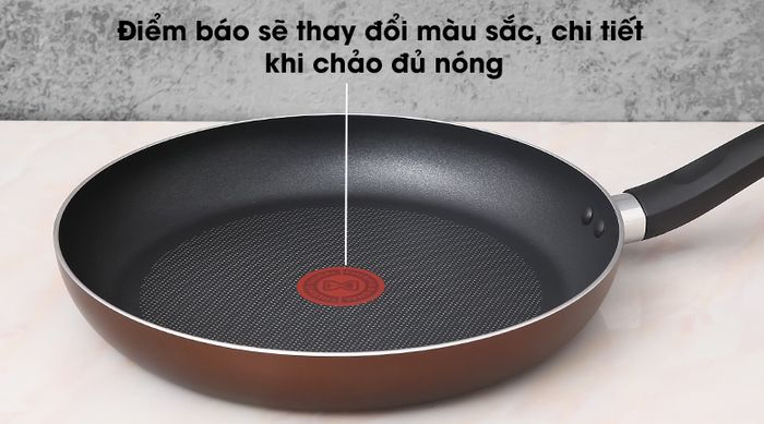Chảo nhôm chống dính đáy từ 28cm TEFAL G1430605 - Phát cảnh báo nhiệt tiện quan sát với công nghệ Thermor-spot tiên tiến