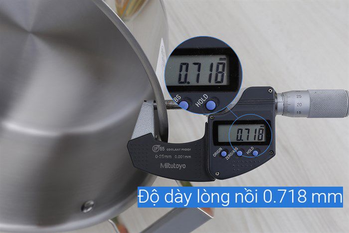 Độ dày lòng nồi - Nồi inox 3 đáy 24 cm DMX NI004