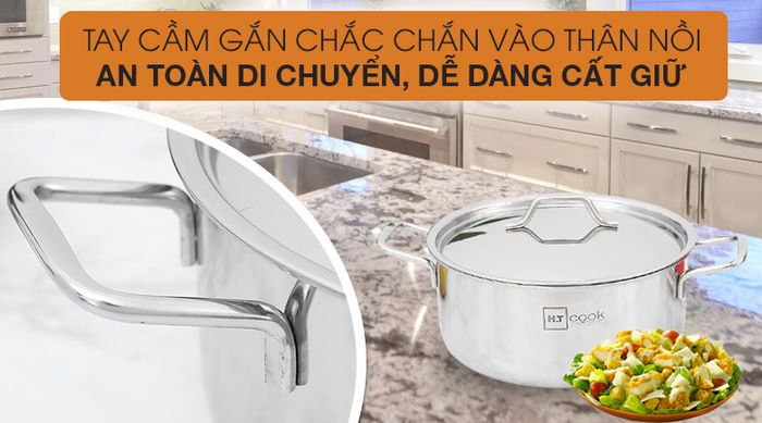 Tay cầm - Nồi inox nắp inox 24cm HT Cook N24-1DHT