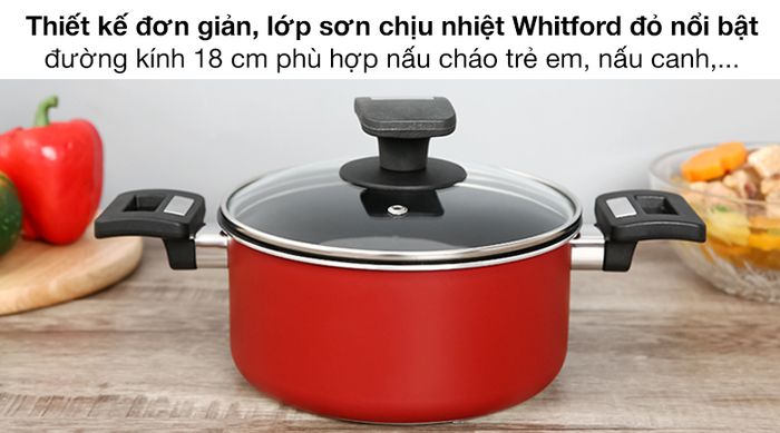 Thiết kế - Nồi nhôm chống dính đáy từ 18cm Hommy NE001-18