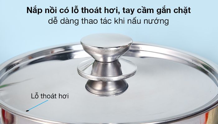 Nắp Nồi inox 1 đáy nắp inox 24cm Sunhouse SHG120-24