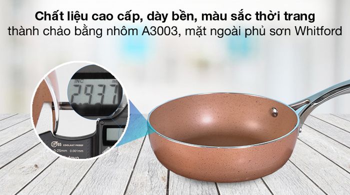 Chất liệu tốt - Chảo nhôm sâu chống dính đáy từ 20 cm Elmich EL-5740MN