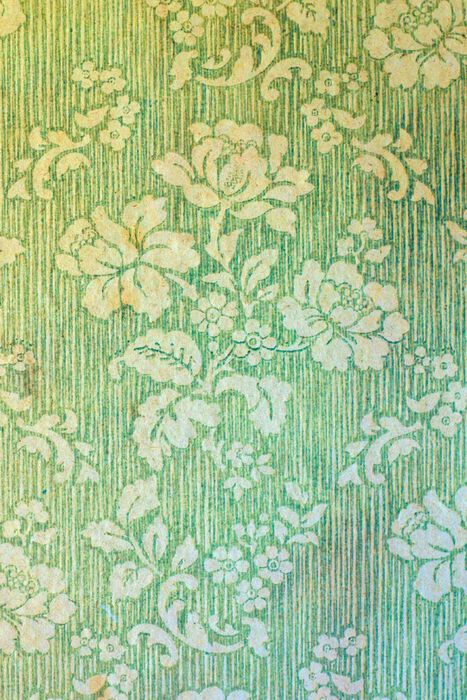 Vintage wallpaper showcasing one of the many applications of Scheele's green.