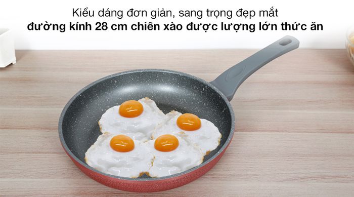 Đường kính - Chảo nhôm chống dính đáy từ 28cm Sunhouse SBD28MP