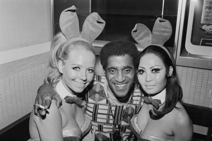 Sammy Davis Jr. - Entertainer. Sammy Davis Jr. with Playboy Bunnies