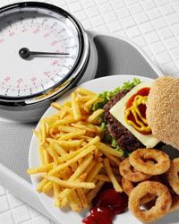 fast food on a scale