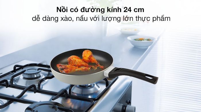 Đường kính 24 cm - Chảo inox chống dính 2 đáy 24 cm Elmich Smartcook SM5706MN