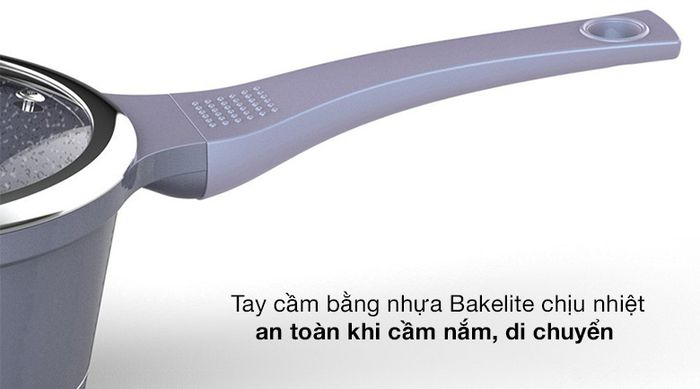 Tay cầm - Quánh nhôm chống dính nắp kính 16cm Sunhouse SHG3116MMA
