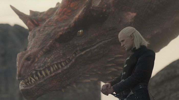 Daemon Targaryen (Matt Smith) and his dragon Caraxes in 'House of the Dragon.'