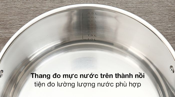 Thang đo - Nồi inox 3 đáy nắp kiếng 24cm Smartcook SM2402MN