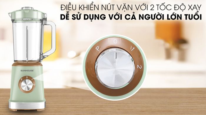 Dễ sử dụng với 2 tốc độ xay - Máy xay đa năng Sunhouse SHD5315G