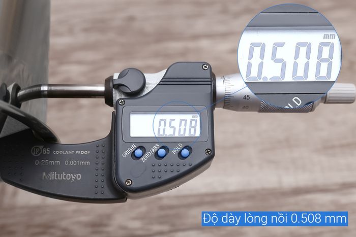 Độ dày - Nồi inox 3 đáy nắp kính 24 cm Fivestar N24-5DG 304