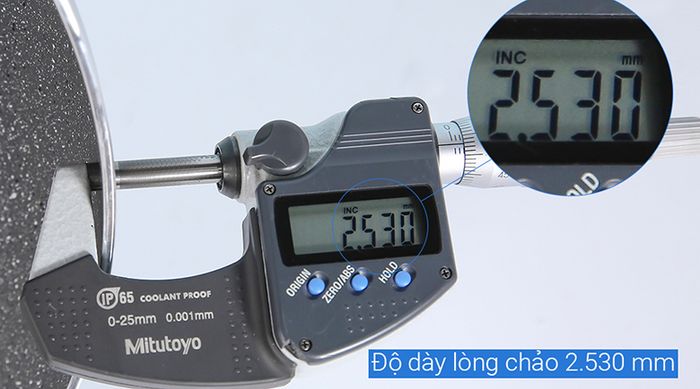 Độ dày - Chảo nhôm sâu chống dính vân đá đáy từ nắp kính 26cm Delites CE005-26