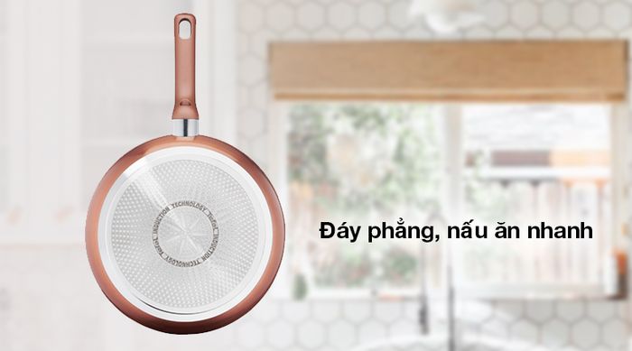 Bộ quánh chảo sạn vá nhôm chống dính Tefal G803S695 - Đáy nồi, chảo phẳng rộng