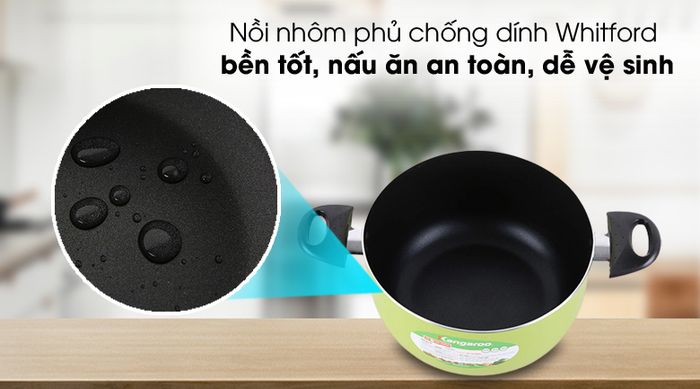 Chất liệu tốt - Nồi nhôm chống dính Kangaroo KG993MX - Bộ 3 cái