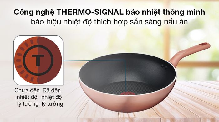 Bộ quánh chảo sạn vá nhôm chống dính Tefal G803S695 - Công nghệ THERMO-SIGNAL báo nhiệt thông minh
