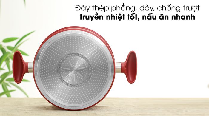 Đáy phẳng chống trượt - Nồi nhôm chống dính đáy từ 22cm TEFAL So Chef G1354595