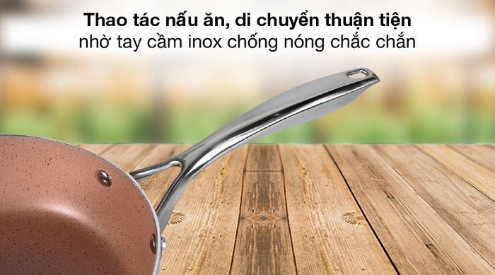 Tay cầm chống nóng - Chảo nhôm sâu chống dính đáy từ 24 cm Elmich EL-5741MN