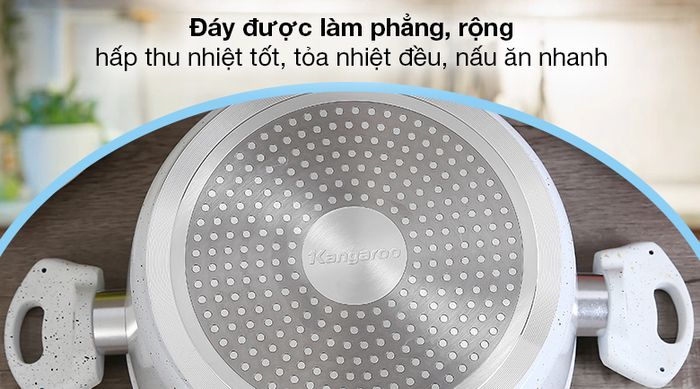 Nồi nhôm chống dính đáy từ 24cm Kangaroo KG995L - Đáy nồi Kangaroo được làm rộng